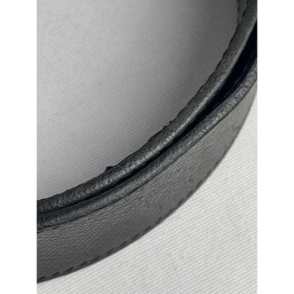 LOUIS VUITTON Black Leather Belt LV Monogram +Box dust bag receipt tag Sz 90/36 - Picture 6 of 14
